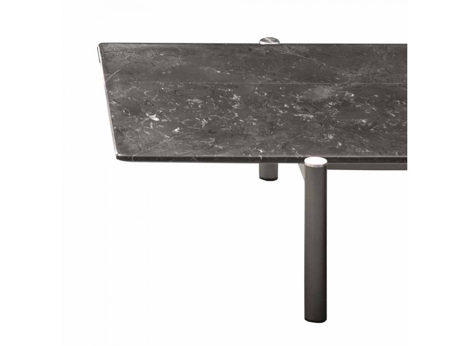 Kovový konferenční stolek s mramorovou deskou, drahocenný vyrobený v Itálii - ženšen Viadurini