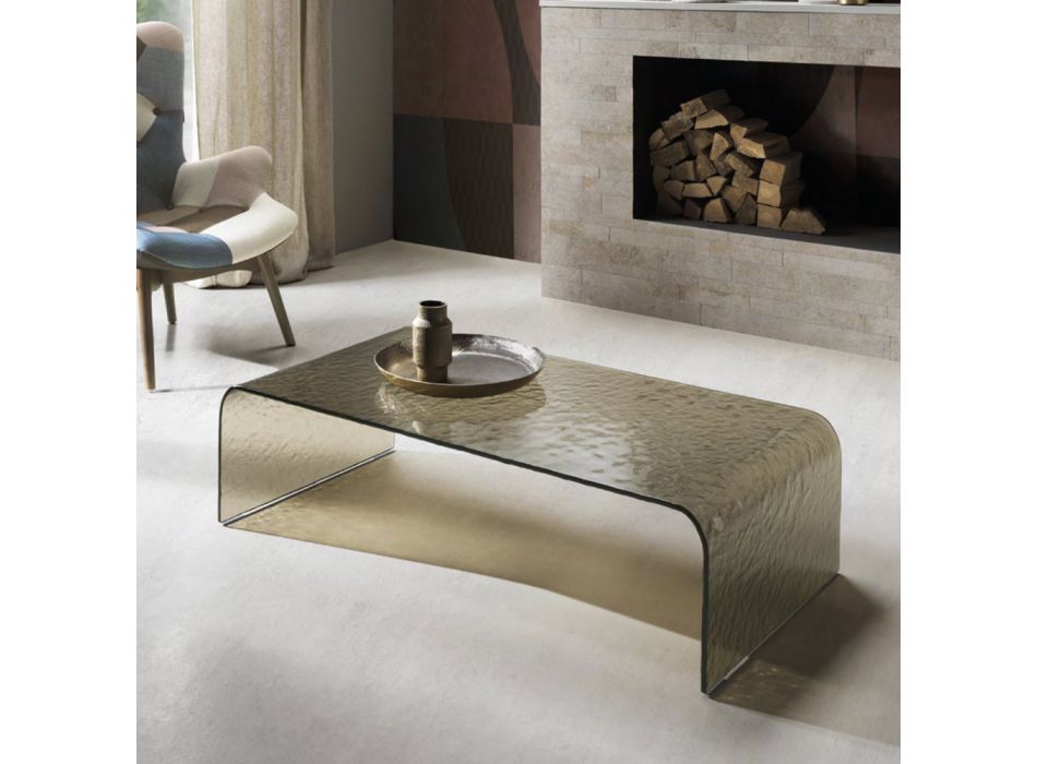 Konferenční stolek z kladivového skla Made in Italy - Quasimodo Viadurini