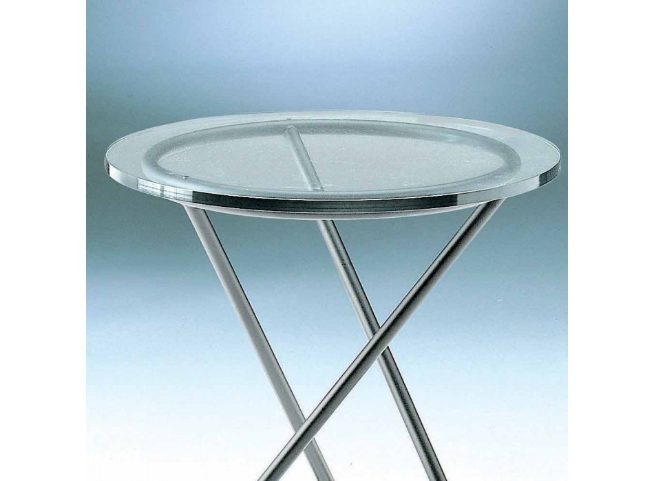 Konferenční stolek z tvrzeného skla s ocelovým podstavcem vyrobený v Itálii - Pegaso Viadurini