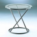 Konferenční stolek z tvrzeného skla s ocelovým podstavcem vyrobený v Itálii - Pegaso