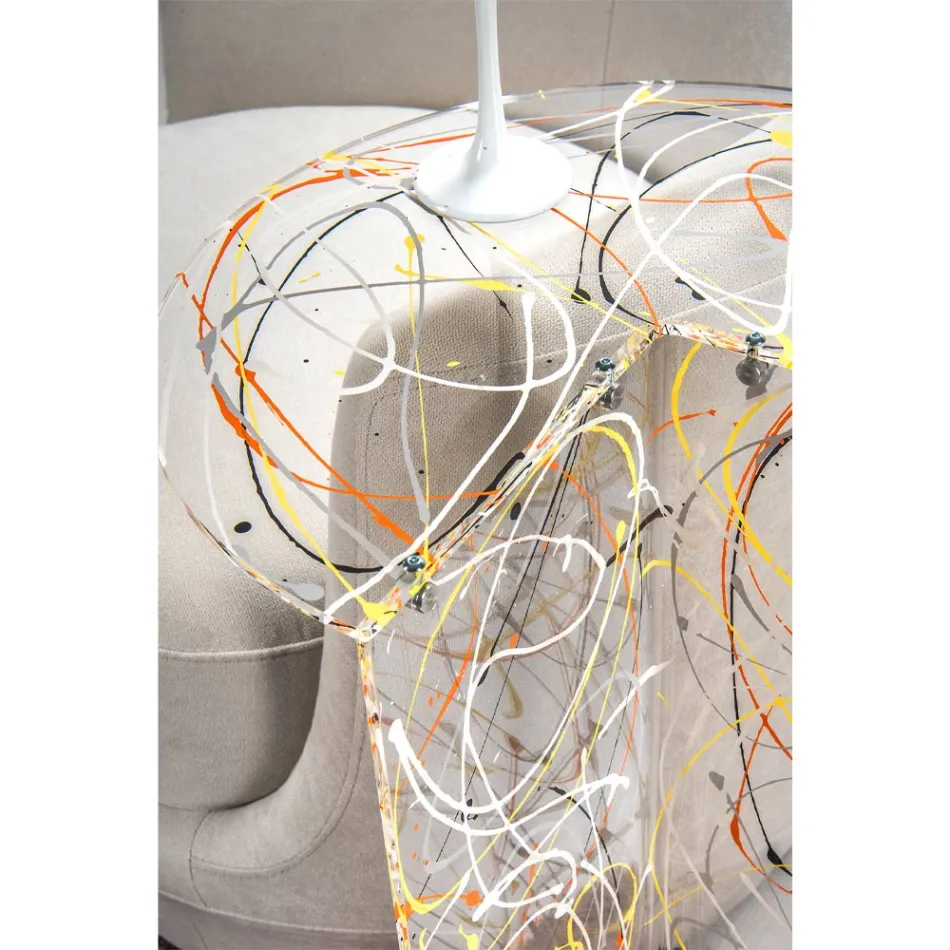 Konferenční stolek z průhledného nebo barevného plexiskla Made in Italy - Tabli Viadurini