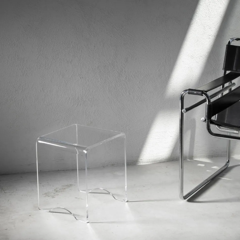 Stolek ke konferenčnímu stolku Crystal Transparent Akryl Minimal Italian - Plarco Viadurini