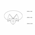 Konferenční stolek do obývacího pokoje s průhledným skleněným květem a kyselinovou základnou 3 velikosti - Fiorella Viadurini