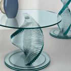 Konferenční stolek do obývacího pokoje z průhledného spirálového skla a otočné základny - Spirulo Viadurini
