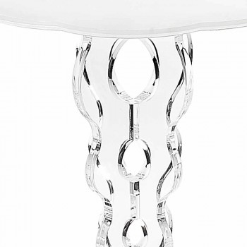 Bílý kulatý stůl o průměru 36 cm Moderní design Janis, made in Italy