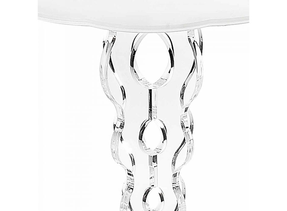 Bílý kulatý stůl o průměru 36 cm Moderní design Janis, made in Italy Viadurini