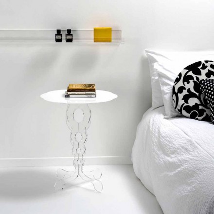 Bílý kulatý stůl o průměru 50 cm Moderní design Janis, made in Italy Viadurini