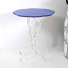 Modrý kulatý stůl o průměru 36 cm Janis moderní design, vyrobeno v Itálii Viadurini