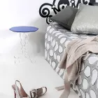 Modrý kulatý stůl o průměru 36 cm Janis moderní design, vyrobeno v Itálii Viadurini