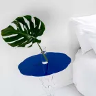 Modrý kulatý stůl o průměru 50 cm Janis moderní design, vyrobeno v Itálii Viadurini