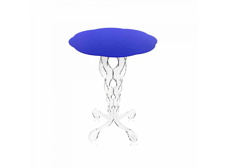 Modrý kulatý stůl o průměru 50 cm Janis moderní design, vyrobeno v Itálii Viadurini