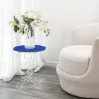 Kulatý modrý konferenční stolek průměr 50 cm Janis moderní design, vyrobený v Itálii Viadurini