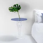 Modrý kulatý stůl o průměru 50 cm Janis moderní design, vyrobeno v Itálii Viadurini