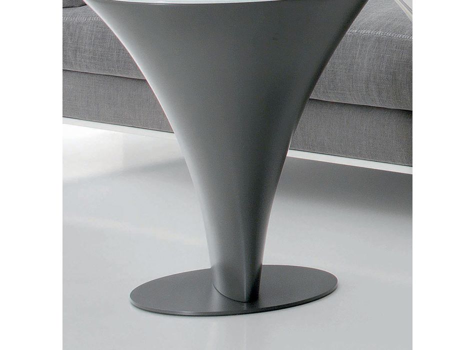 Kulatý konferenční stolek ve tvaru lodi z kovu a leptaného skla - nastupování Viadurini