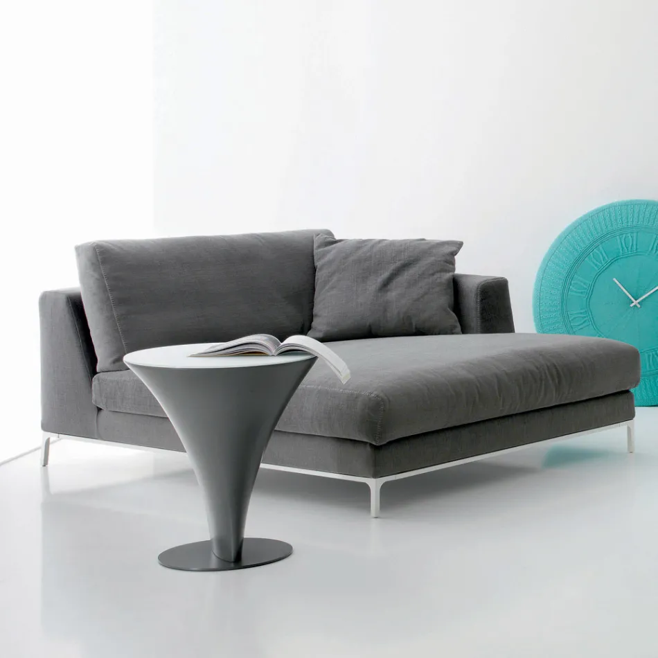 Kulatý konferenční stolek ve tvaru lodi z kovu a leptaného skla - nastupování Viadurini