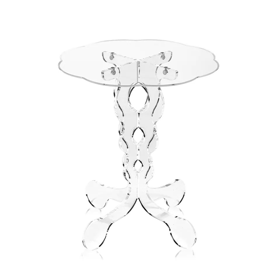 Kulatý konferenční stolek z průhledného plexiskla 2 Rozměry - fosfor Viadurini