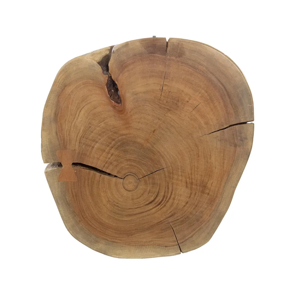 Kulatý konferenční stolek v kufru ze dřeva a oceli Homemotion - Tancredi Viadurini