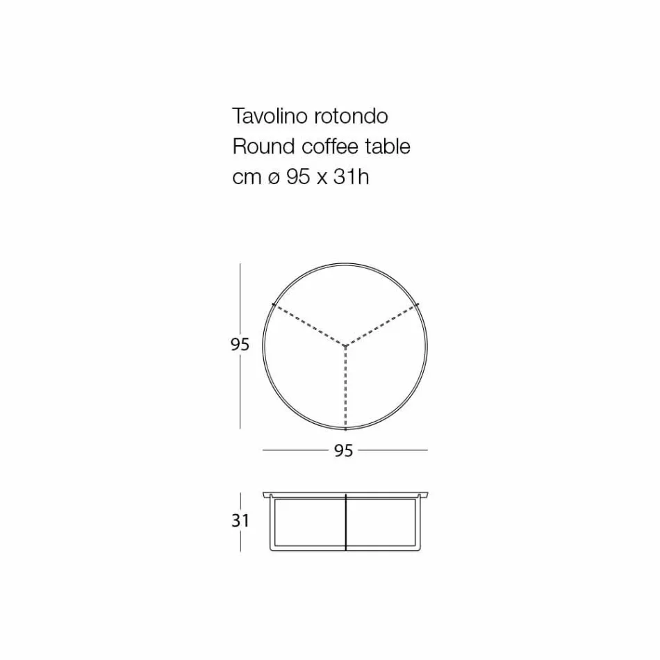 Kulatý konferenční stolek do venkovního obývacího pokoje z kovu různých barev - Stephane Viadurini