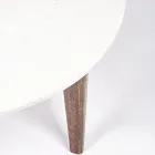 Kulatý konferenční stolek do obývacího pokoje z mramoru a mangovníkového dřeva - Desiderio Viadurini