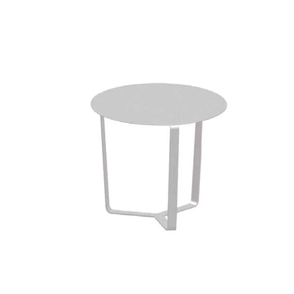 Kulatý venkovní konferenční stolek z epoxidového práškově lakovaného hliníku - Mitch Viadurini