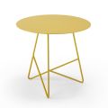 Kulatý zahradní konferenční stolek z kovu v různých barvách a 3 velikostech - Magali