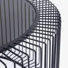 Kulatý konferenční stolek z lakované oceli a tvrzeného skla - Apuleio Viadurini