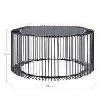 Kulatý konferenční stolek z lakované oceli a tvrzeného skla - Apuleio Viadurini