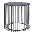 Kulatý konferenční stolek z lakované oceli a tvrzeného skla - Apuleio Viadurini