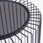 Kulatý konferenční stolek z lakované oceli a tvrzeného skla - Apuleio Viadurini