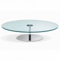 Kulatý konferenční stolek z extra čirého skla, luxusní Made in Italy - Giovannino