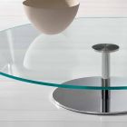 Kulatý konferenční stolek z extra čirého skla - Giovannino Viadurini
