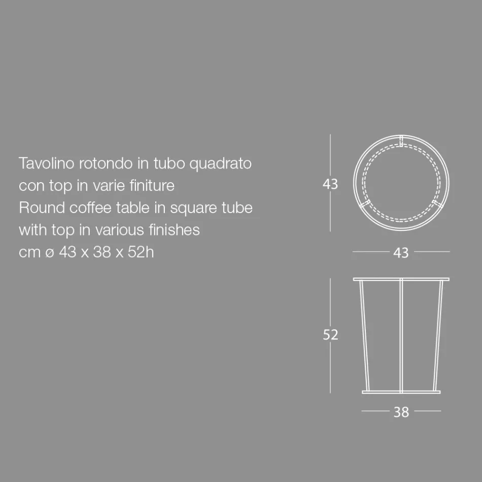 Kulatý konferenční stolek do moderního obývacího pokoje z barevného kovu Made in Italy - Raphael Viadurini
