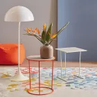 Kulatý konferenční stolek do moderního obývacího pokoje z barevného kovu Made in Italy - Raphael Viadurini