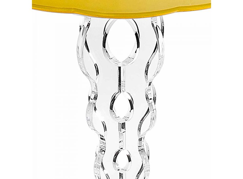 Konferenční stolek kulatý žlutý průměr 36 cm Moderní design Janis, vyrobený v Itálii Viadurini