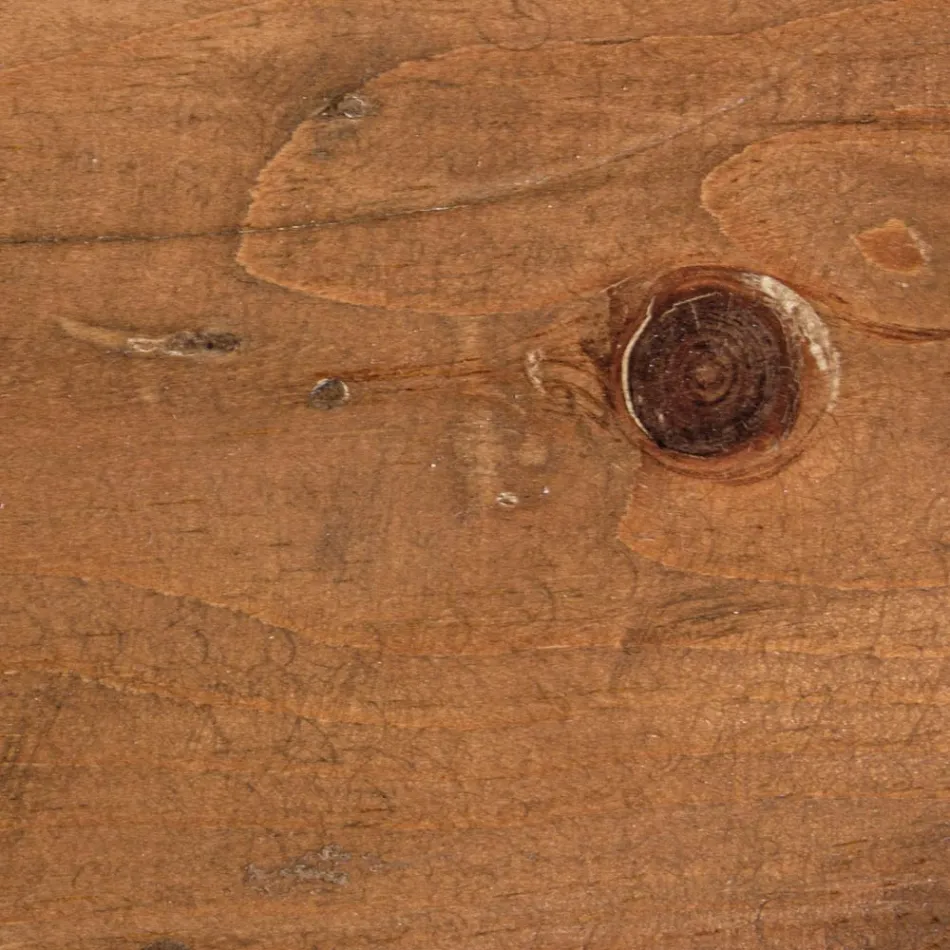 Kulatý konferenční stolek z recyklovaného dřeva a oceli v bílé nebo šedé barvě – Genoveffa Viadurini