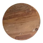 Kulatý konferenční stolek z recyklovaného dřeva a oceli v bílé nebo šedé barvě – Genoveffa Viadurini