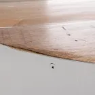 Kulatý konferenční stolek z recyklovaného dřeva a oceli v bílé nebo šedé barvě – Genoveffa Viadurini