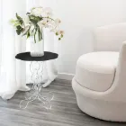 Kulatý černý konferenční stolek průměr 36 cm moderní design Janis, vyrobený v Itálii Viadurini