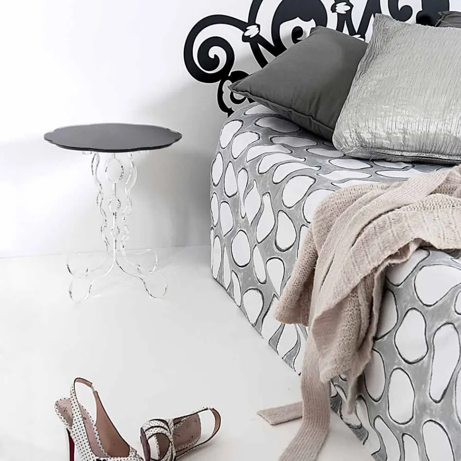 Konferenční stolek kulatý černá průměr 36 cm Janis moderní design, vyrobeno v Itálii Viadurini