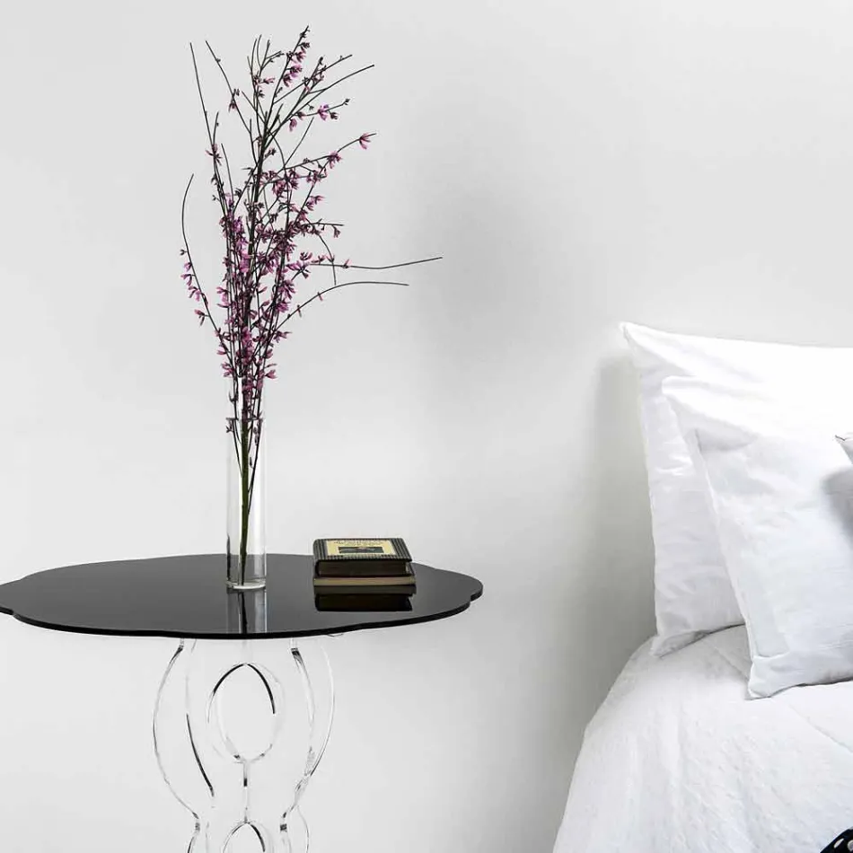 Konferenční stolek kulatý černá průměr 50 cm Janis moderní design, vyrobeno v Itálii Viadurini