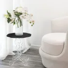 Kulatý černý konferenční stolek průměr 50 cm Janis moderní design, vyrobený v Itálii Viadurini