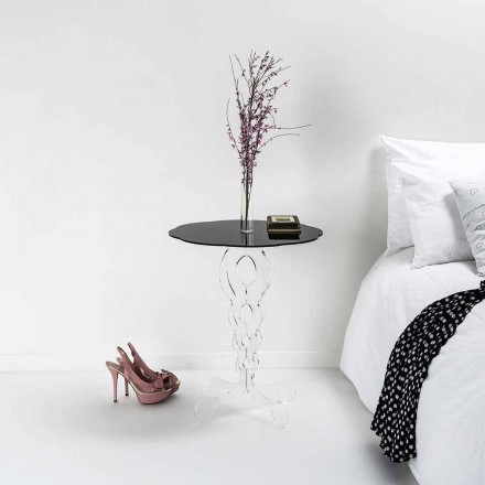 Konferenční stolek kulatý černá průměr 50 cm Janis moderní design, vyrobeno v Itálii Viadurini