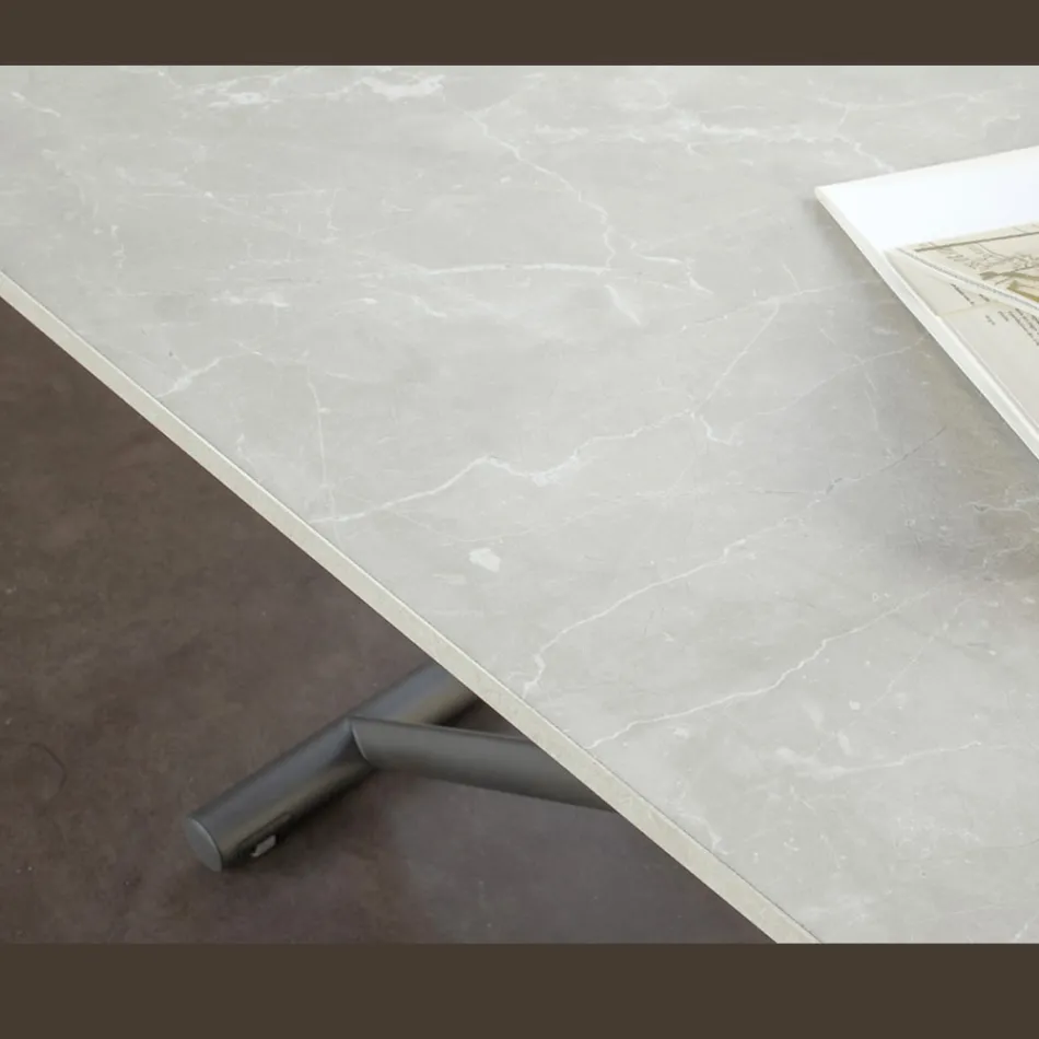 Transformovatelný konferenční stolek s nastavitelnou výškou až 82 cm Made in Italy - Kolečko Viadurini