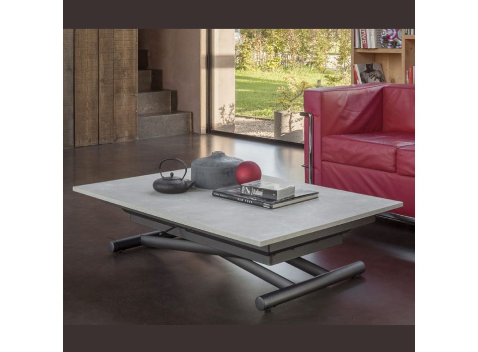 Transformovatelný konferenční stolek s nastavitelnou výškou až 82 cm Made in Italy - Kolečko Viadurini