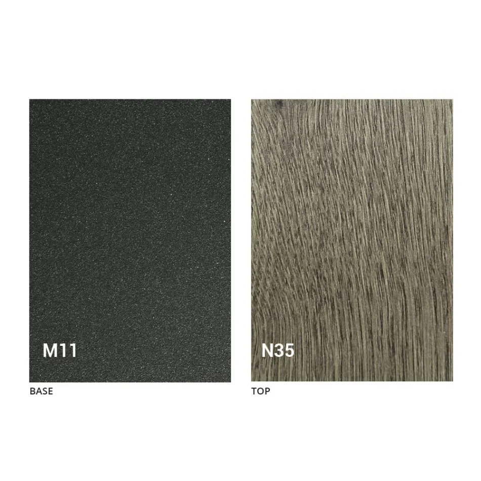 Transformovatelný konferenční stolek s dřevěnou deskou a kovovou základnou vyroben v Itálii - broskev Viadurini