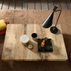 Transformovatelný designový konferenční stolek ze dřeva a černého kovu vyrobený v Itálii - Niverio Viadurini