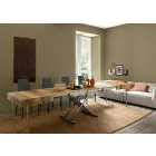 Transformovatelný designový konferenční stolek ze dřeva a černého kovu vyrobený v Itálii - Niverio Viadurini