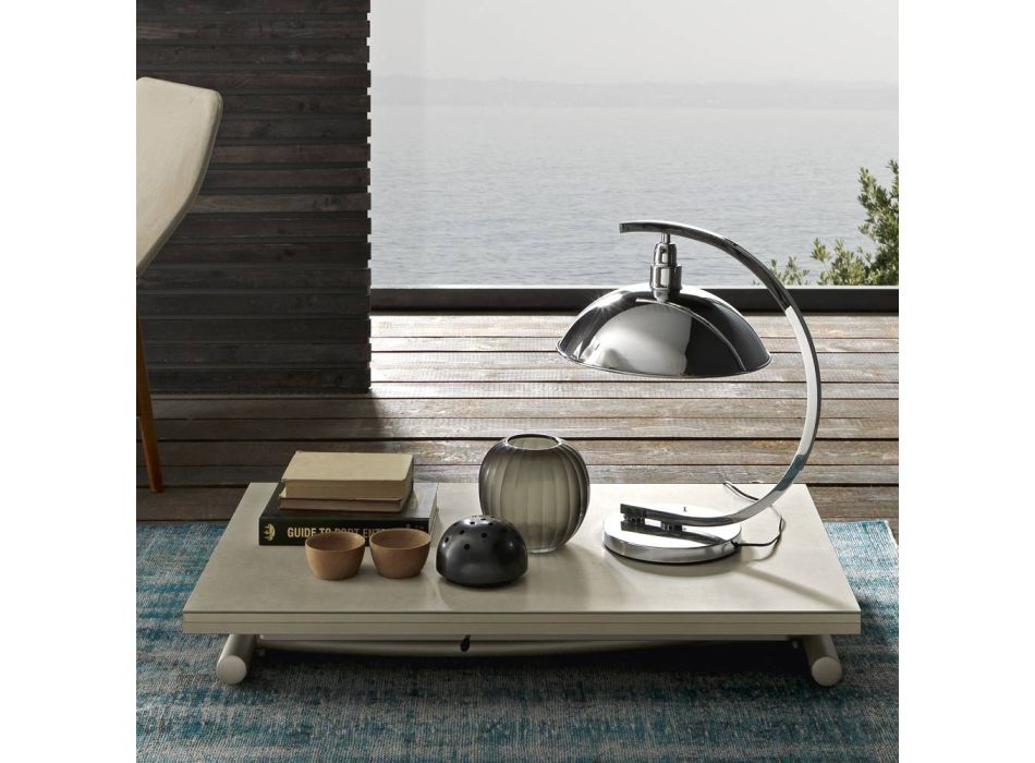 Transformovatelný konferenční stolek v kovovém a keramickém designu Made in Italy - Saturn Viadurini