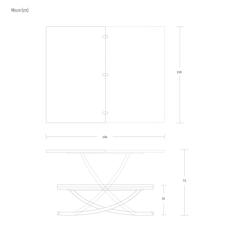 Transformovatelný konferenční stolek v dřevěném jídelním stole Made in Italy - Aikido Viadurini