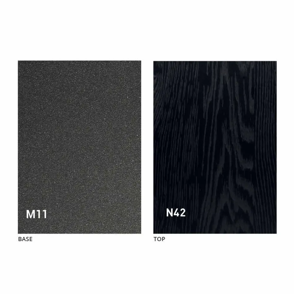 Konferenční stolek přeměnitelný na jídelní stůl Dřevěná deska a kovová základna - broskev Viadurini